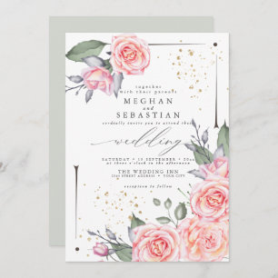 Dreamy Wedding Watercolor Greenery Invitation