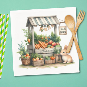 Dreamy Whimsical Farmers Market Stand Napkins