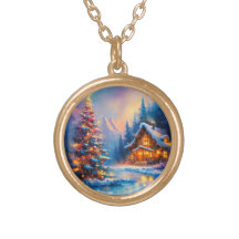 Dreamy Whimsical Mountain Christmas Cabin