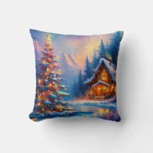 Dreamy Whimsical Mountain Christmas Cabin