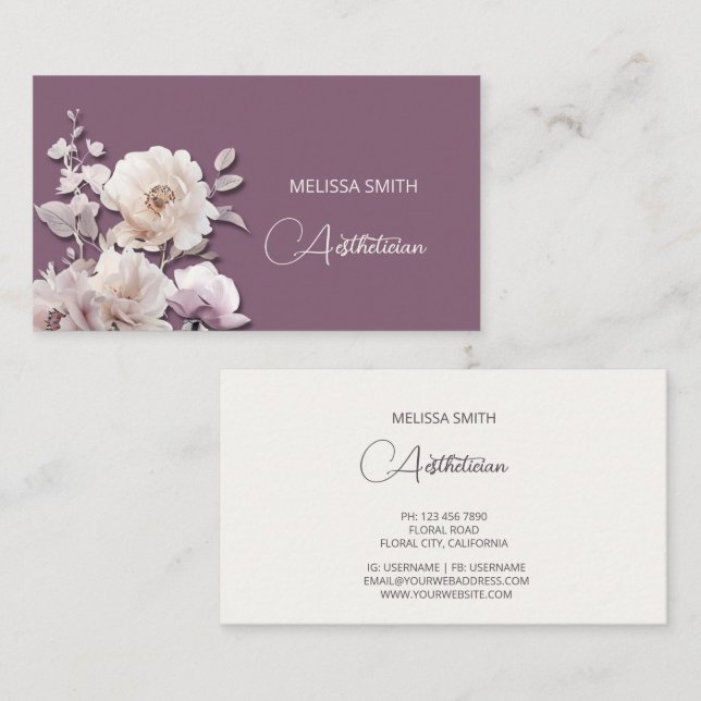 Dreamy White Rolse Business Card (Front/Back)