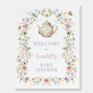 Dreamy Wildflower Baby Shower Tea Party Welcome Foam Board