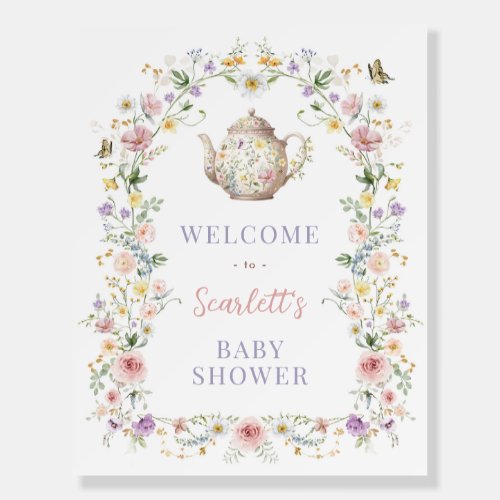 Dreamy Wildflower Baby Shower Tea Party Welcome