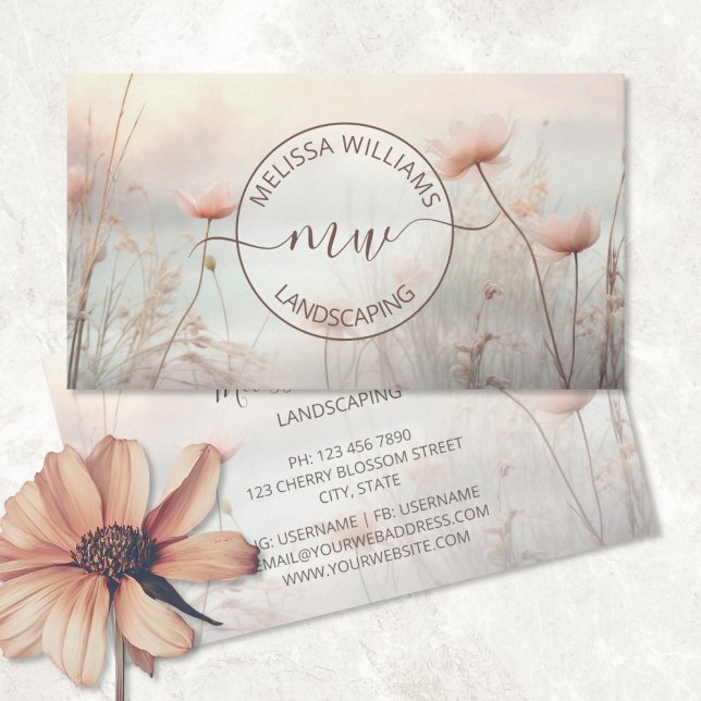 Dreamy Wildflowers Logo Business Card (Creator Uploaded)