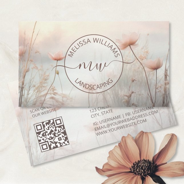 Dreamy Wildflowers Logo Business Card (Creator Uploaded)