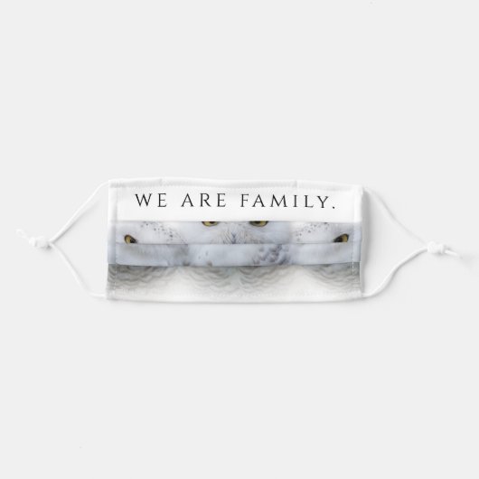 Dreamy Wisdom of Snowy Owls Family Adult Cloth Face Mask (Front, Folded)