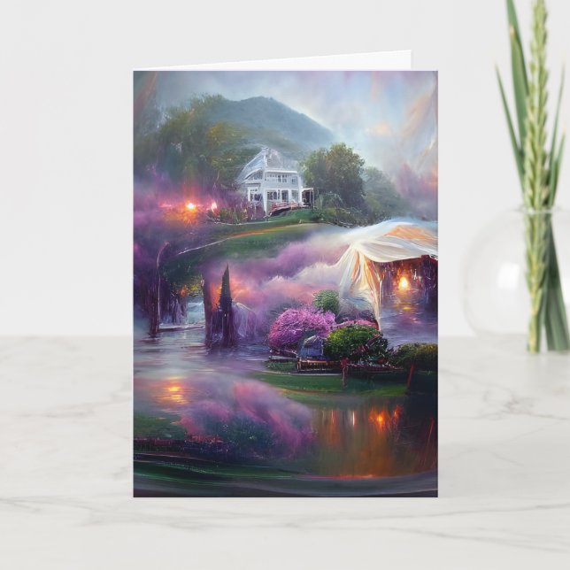 Dreamy Wisteria at the house one the hill  Card (Front)