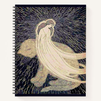dreamy woman and cat notebook
