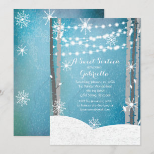 Dreamy Woodland Forest Sweet16 Birthday Invitation