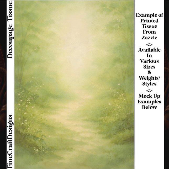 Dreamy Woodland Path Background EZ4 Decoupage Tissue Paper (Creator Uploaded)
