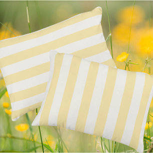  Dreamy Yellow White Stripe Accent Pillow