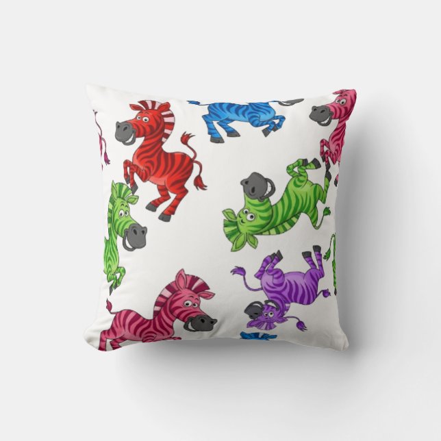Dreamy Zebra World 2 Throw Pillow (Front)