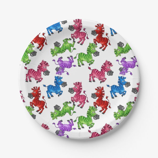 Dreamy Zebra World  Paper Plates (Front)