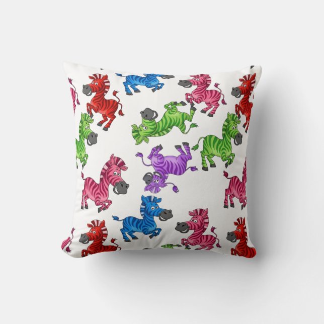 Dreamy Zebra World Throw Pillow (Front)