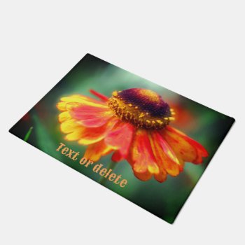 Dreamy Zinnia Daisy Flower Personalized Doormat by SmilinEyesTreasures at Zazzle