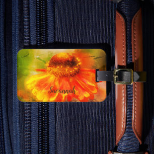 Dreamy Zinnia Flower Abstract Personalized Luggage Tag