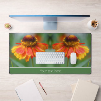 Dreamy Zinnia Flower Personalized Desk Mat