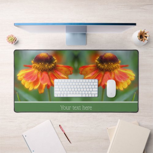 Dreamy Zinnia Flower Personalized Desk Mat