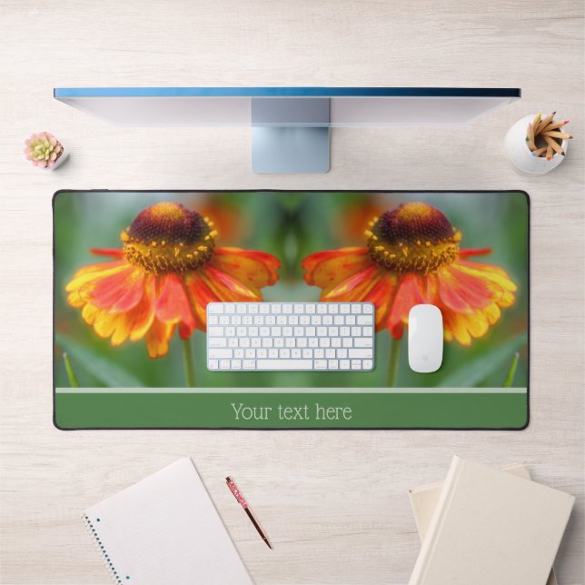Dreamy Zinnia Flower Personalized Desk Mat (Office 1)