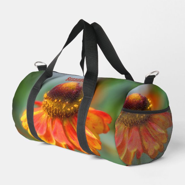 Dreamy Zinnia Flower Personalized Duffle Bag (Right Corner)