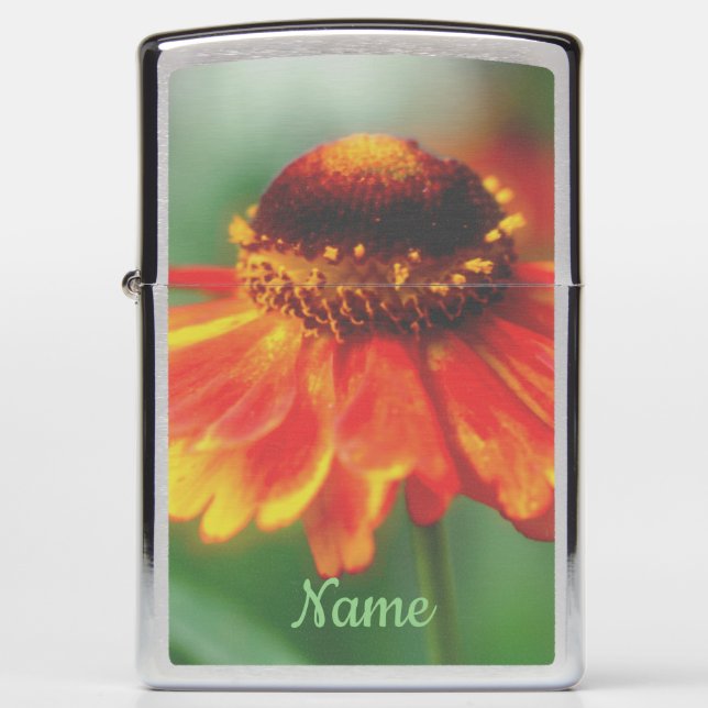 Dreamy Zinnia Flower Personalized Zippo Lighter (Front)