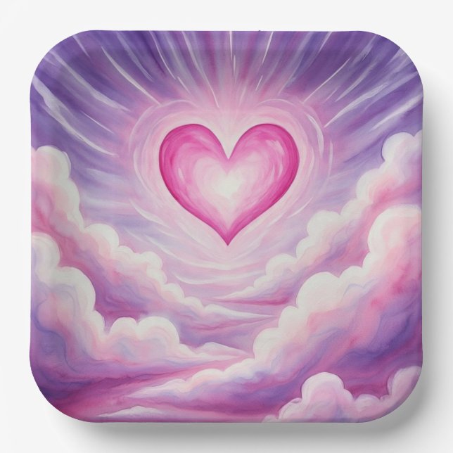 DreamyGlowHeart Paper Plates (Front)