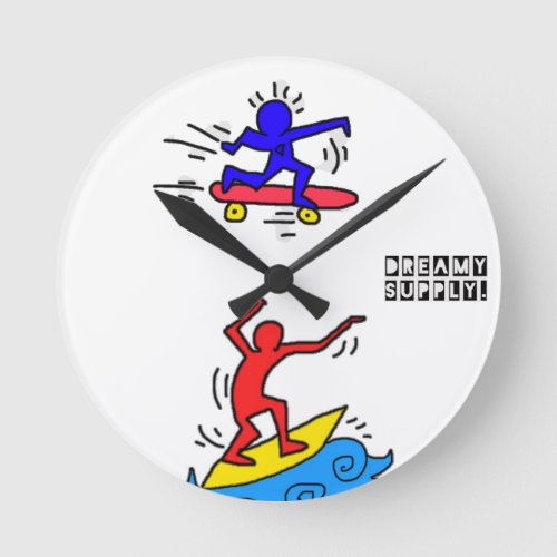 DreamySupply Cali Lifestyle Pop Art Round Clock