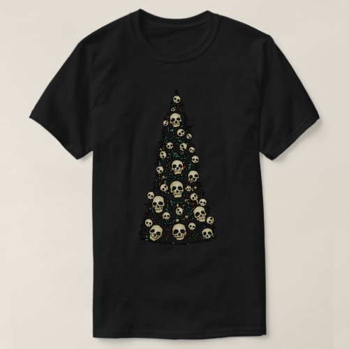Dreary Christmas Tree With Skulls T_Shirt