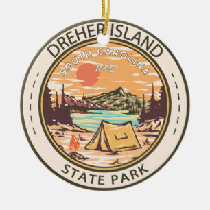 Dreher Island State Park South Carolina Badge Ceramic Ornament
