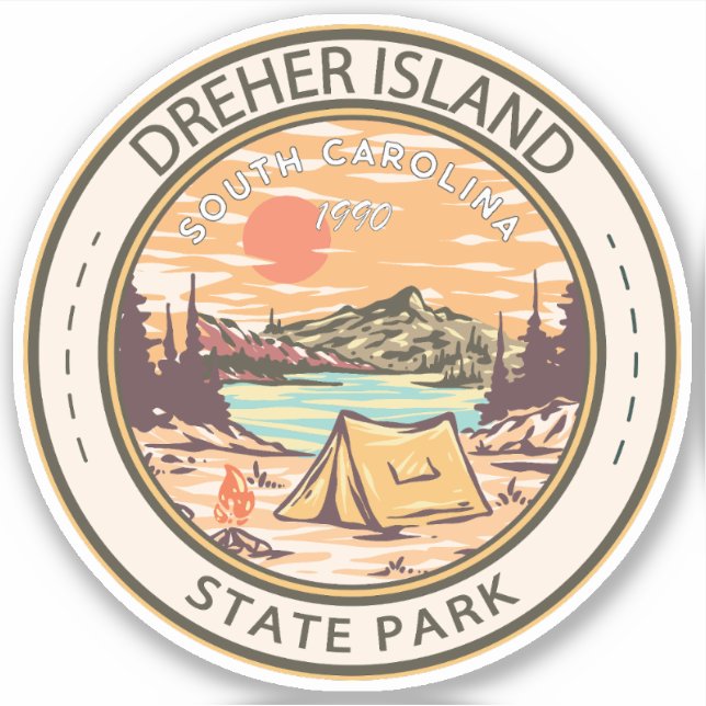 Dreher Island State Park South Carolina Badge Sticker (Front)
