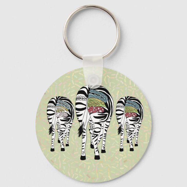 Drei Zebras Keychain (Front)