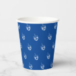 Dreidel blue and white pattern Hanukkah party Paper Cups<br><div class="desc">Dreidel (a spinning top with four sides,  each inscribed with a letter of the Hebrew alphabet) blue and white pattern Hanukkah,  bar mitzvah,  bat mitzvah,  Shabat,  Jewish Holidays,  elegant Paper Cups</div>