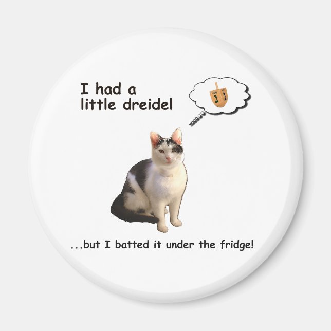 Dreidel Cat Magnet (Front)