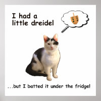 Dreidel Cat Print