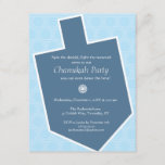 Dreidel Chanukah Party Invitation<br><div class="desc">Dreidels are part of the Hanukkah fun so show that with this Hanukkah invitation. A cobalt blue dreidel takes up most of the invitation's front against a subtle Star of David blue background. All your customized party information goes inside the dreidel. Available in alternate colors with matching products.</div>