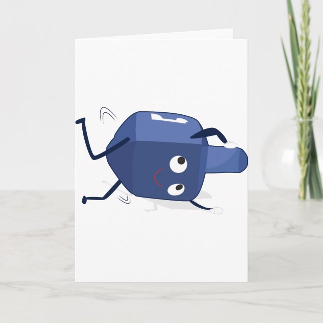dreidel dance hannukah holiday card (Front)