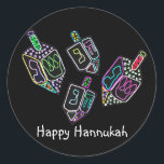 Dreidel, Dreidel, Dreidel Stickers<br><div class="desc">Graphic illustration of a Hannukah dreidels in bright colors.  Brighten up the holiday with this colorful design.</div>