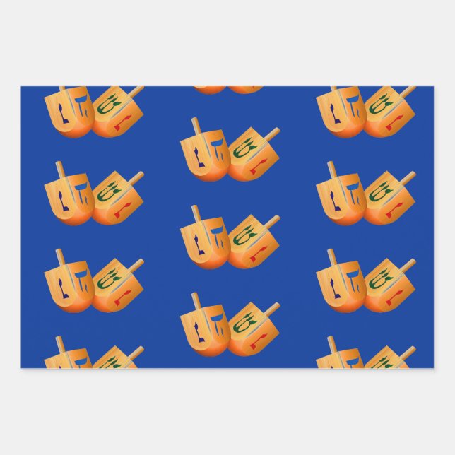 Dreidel Dreidel Hannukah Holiday Wrapping Paper (Front)