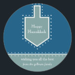 Dreidel Hanukkah Gift Message Sticker<br><div class="desc">A Star of David outlined by white dotts serves as a frame for your holiday personal message. What a great Hanukkah sticker to place on gifts for your child's teacher,  the mailman,  doorman or delivery person. Available in alternate colors with matching products.       


com</div>