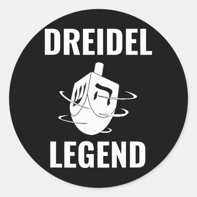 Dreidel Legend Jewish Happy Hanukkah Menorah Classic Round Sticker (Front)