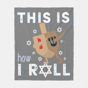 Dreidel Menorah Funny Hanukkah Gift This Is How I Fleece Blanket