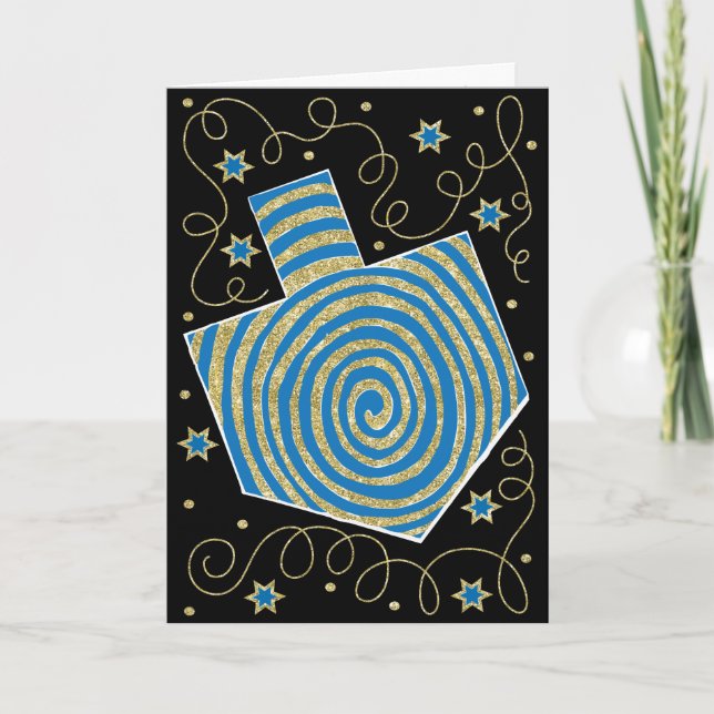 "Dreidel Pinwheel" Greeting Card w Envelope (Front)