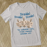 Dreidel Rustic Oak Champion Hanukkah Funny Tri-Blend Shirt<br><div class="desc">A funny Dreidel Dreidel Dreidel T-Shirts with personalized text is a great treat for yourself or as a gift for everyone in the family on one of the eight nights of Chanukah. Three faux oak wood dreidels twirl in the center of the tee shirt and are surrounded by text in...</div>