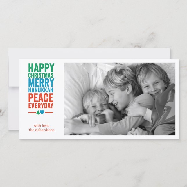 Dreidel Tree 1 Holiday Card (Front)