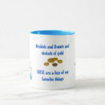 Dreidels and Donuts... Mug<br><div class="desc">Happy Hanukkah mug. Enjoy our kosher snowman and ... oy... you should drink up!</div>
