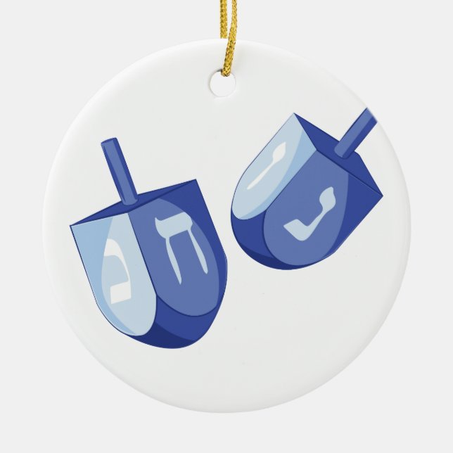 Dreidels Ceramic Ornament (Front)
