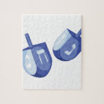 Dreidels Jigsaw Puzzle<br><div class="desc">The design is beautiful and bright and fills you to the brim with holiday spirit and is perfect on gifts, table runners, kitchen linens, home decor and on all things Hanukkah!</div>