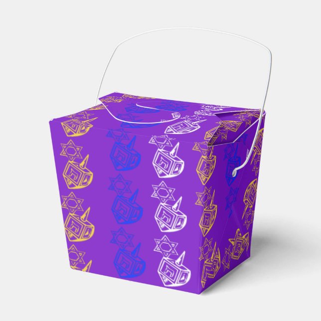 Dreidels + Stars Favor Boxes (Front Side)
