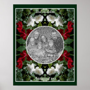 Drenched Roses Frame Create Your Own Photo Poster