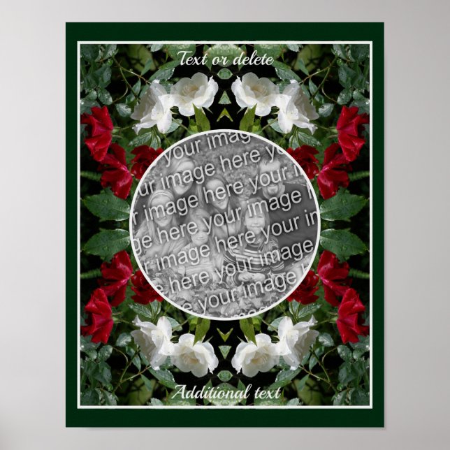 Drenched Roses Frame Create Your Own Photo Poster (Front)